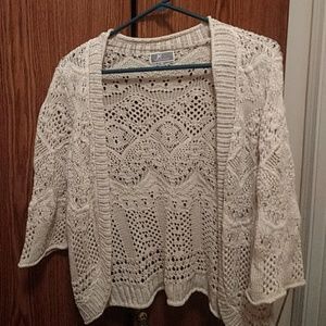Medium lace shrug, Cotton and Rayon, size medium